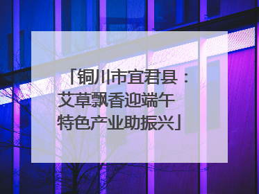 铜川市宜君县：艾草飘香迎端午 特色产业助振兴